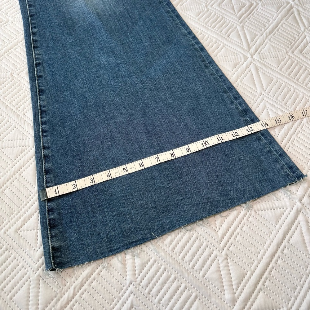 Pistola Izzy Mid Rise Wide Leg Jeans Raw Hem Size 27 Study Wash - Picture 9 of 13